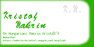 kristof makrin business card